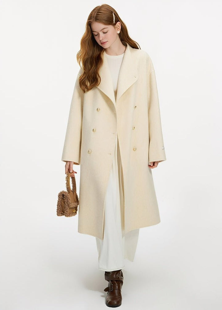 DOUBLE - BREASTED STAND COLLAR COAT - ANLEM