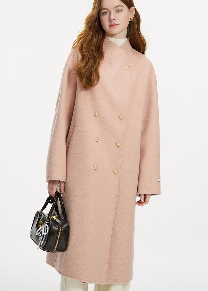 DOUBLE - BREASTED STAND COLLAR COAT - ANLEM