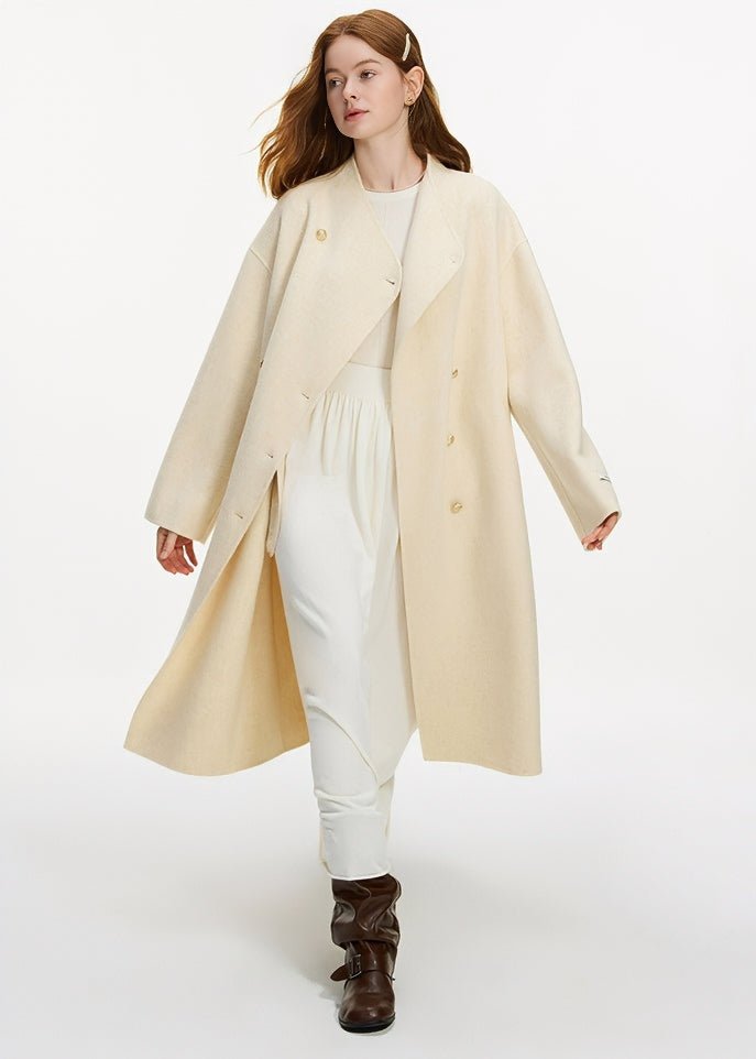 DOUBLE - BREASTED STAND COLLAR COAT - ANLEM