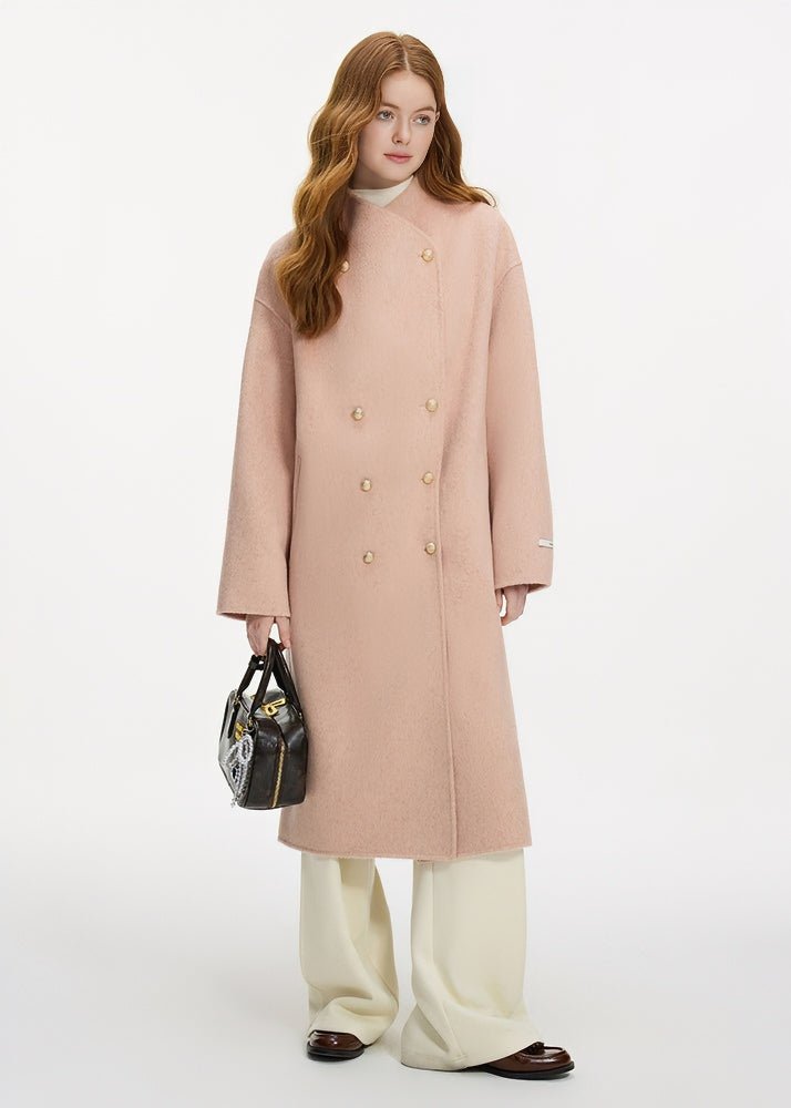 DOUBLE - BREASTED STAND COLLAR COAT - ANLEM