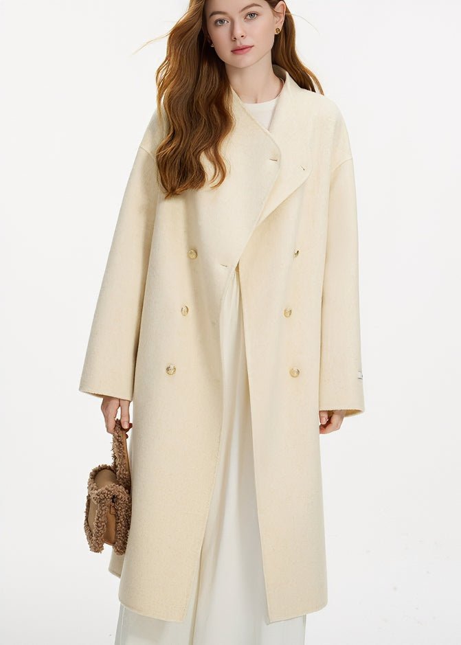 DOUBLE - BREASTED STAND COLLAR COAT - ANLEM