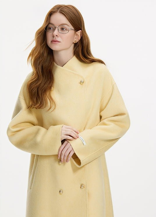 DOUBLE - BREASTED STAND COLLAR COAT - ANLEM