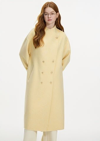 DOUBLE - BREASTED STAND COLLAR COAT - ANLEM