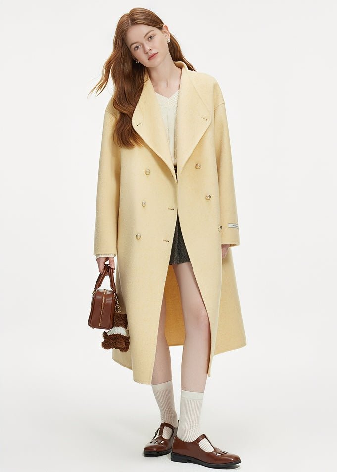 DOUBLE - BREASTED STAND COLLAR COAT - ANLEM