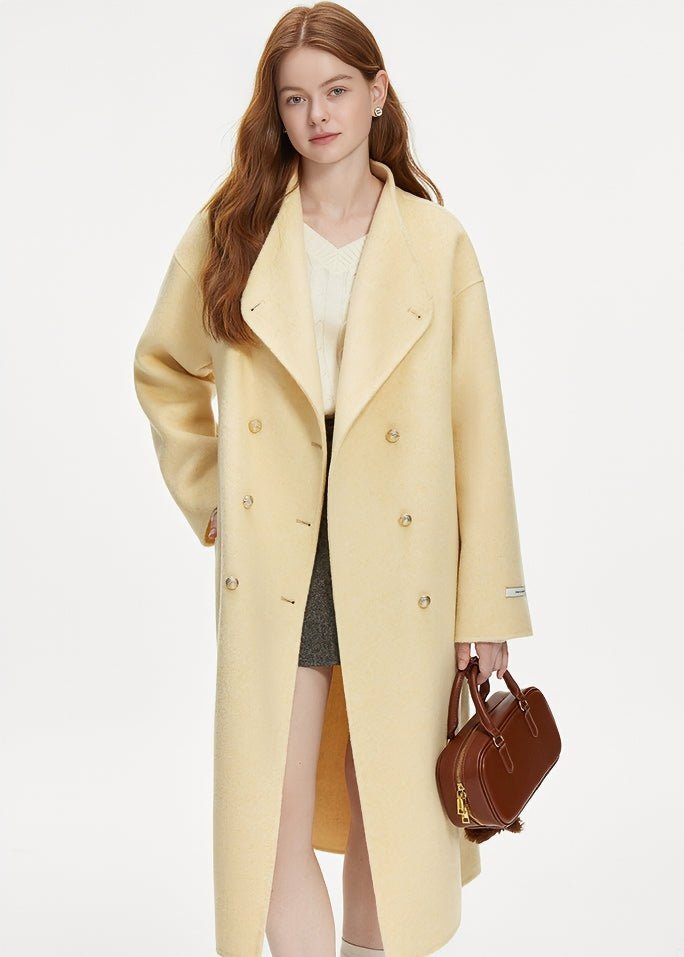 DOUBLE - BREASTED STAND COLLAR COAT - ANLEM