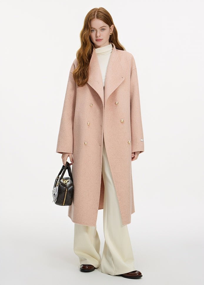 DOUBLE - BREASTED STAND COLLAR COAT - ANLEM