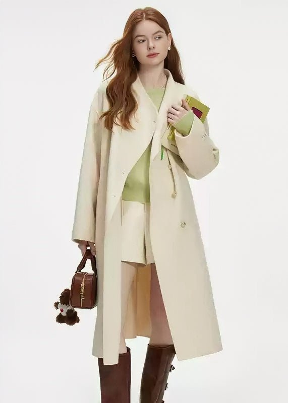 DOUBLE - BREASTED STAND COLLAR COAT - ANLEM