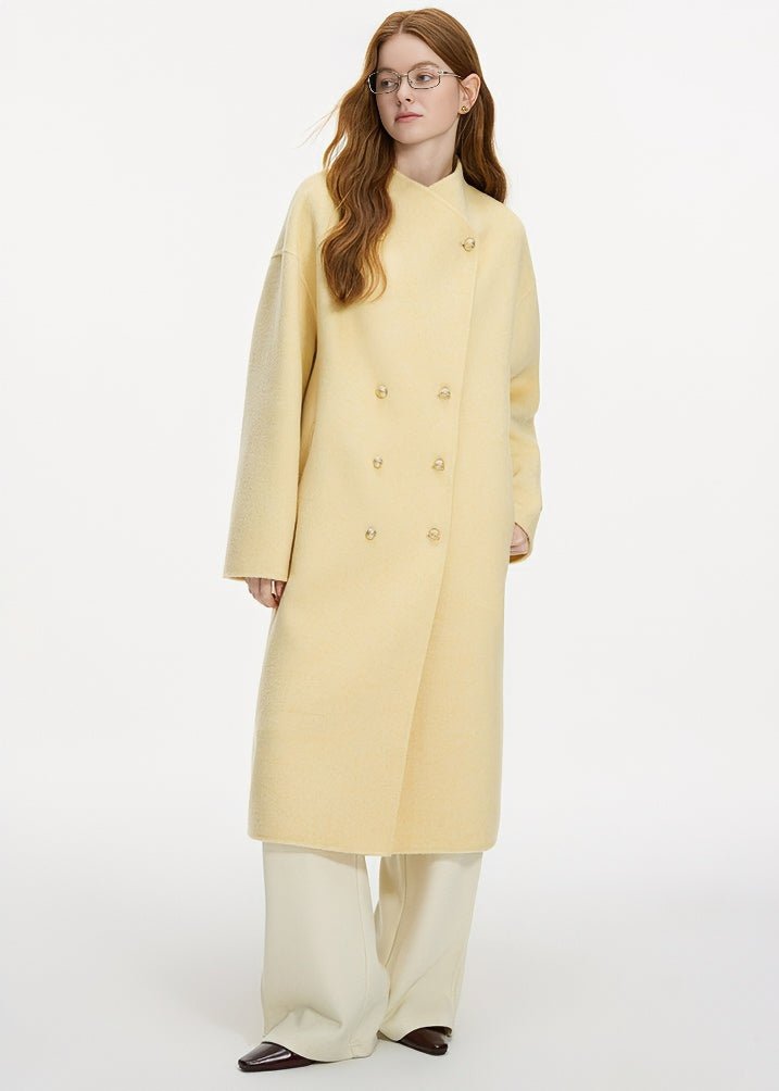 DOUBLE - BREASTED STAND COLLAR COAT - ANLEM