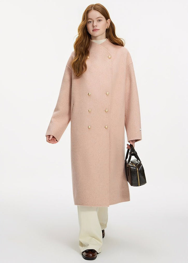 DOUBLE - BREASTED STAND COLLAR COAT - ANLEM