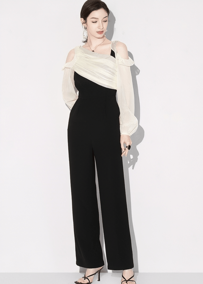 DRAPED OFF - SHOULDER JUMPSUIT - ANLEM