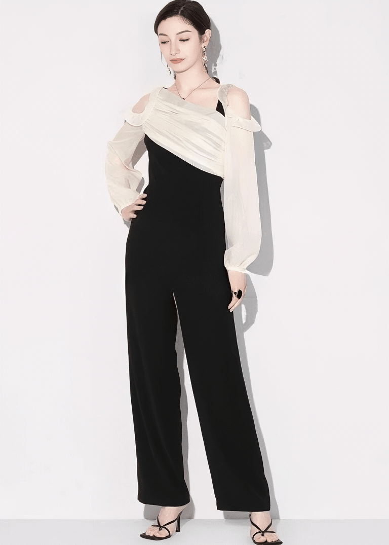 DRAPED OFF - SHOULDER JUMPSUIT - ANLEM