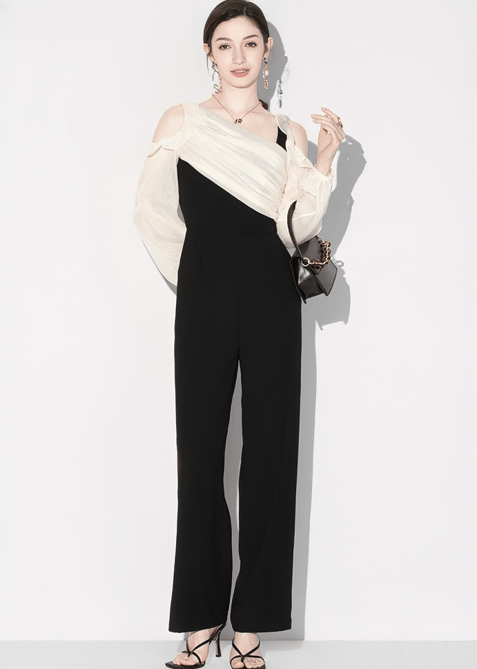 DRAPED OFF - SHOULDER JUMPSUIT - ANLEM