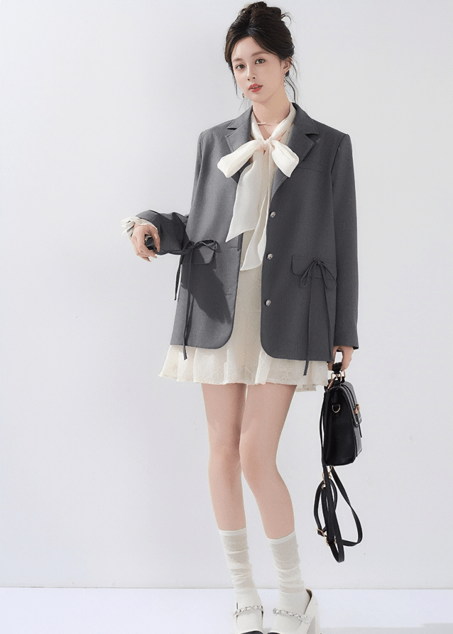 DRAWSTRING FLAP BLAZER - ANLEM