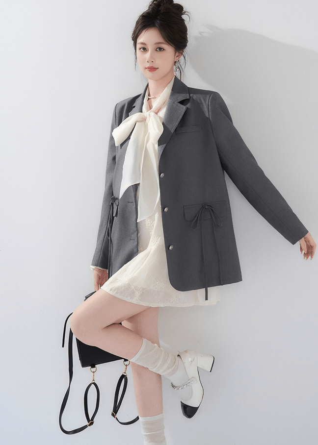 DRAWSTRING FLAP BLAZER - ANLEM
