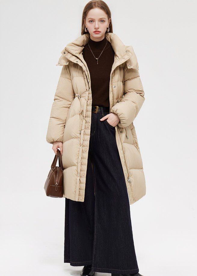 DRAWSTRING LONG DOWN JACKET - ANLEM