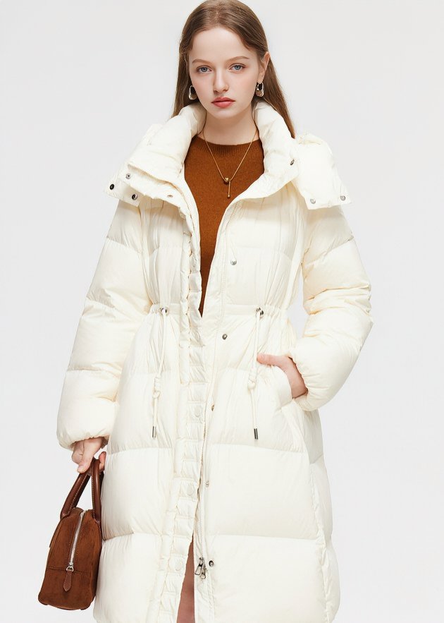 DRAWSTRING LONG DOWN JACKET - ANLEM