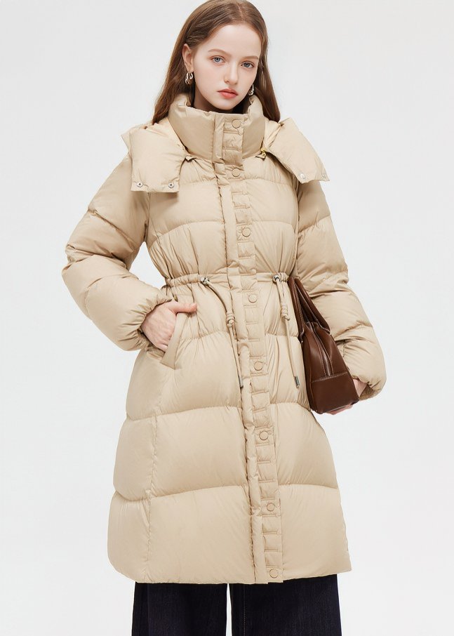 DRAWSTRING LONG DOWN JACKET - ANLEM