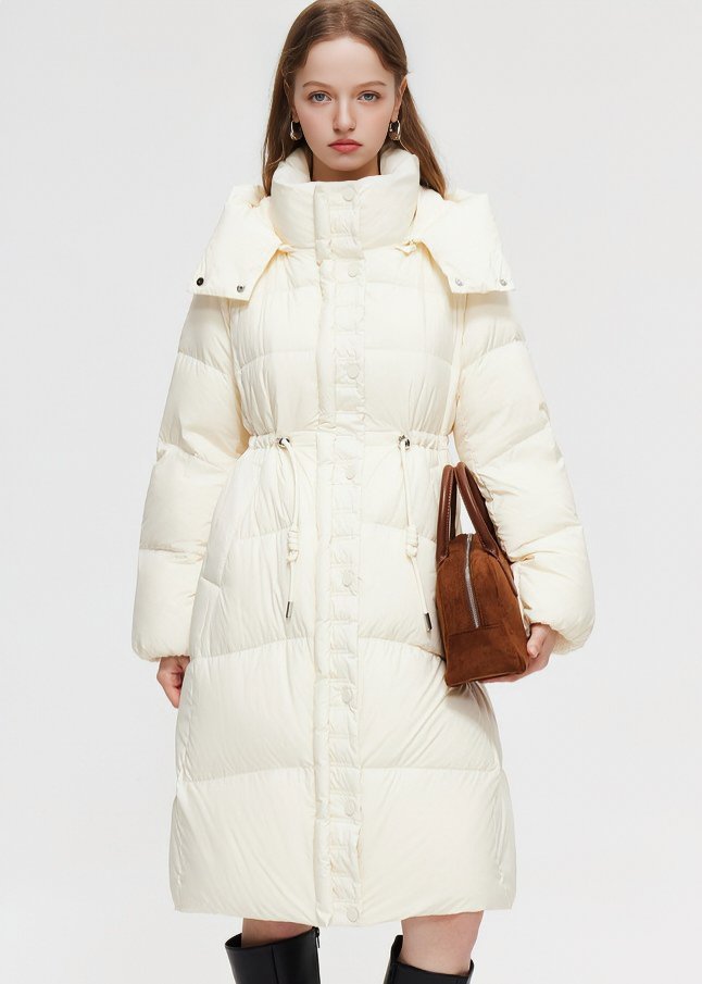 DRAWSTRING LONG DOWN JACKET - ANLEM