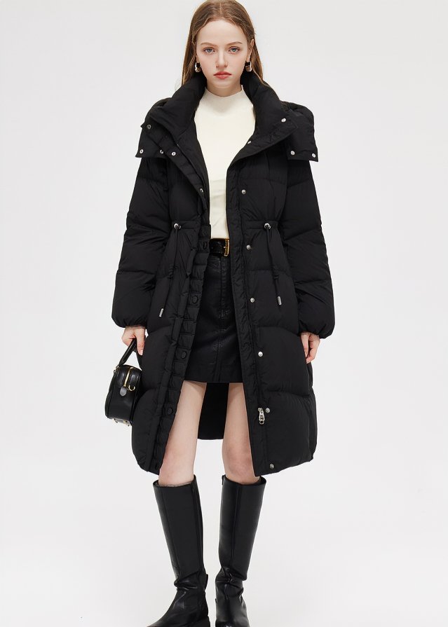 DRAWSTRING LONG DOWN JACKET - ANLEM