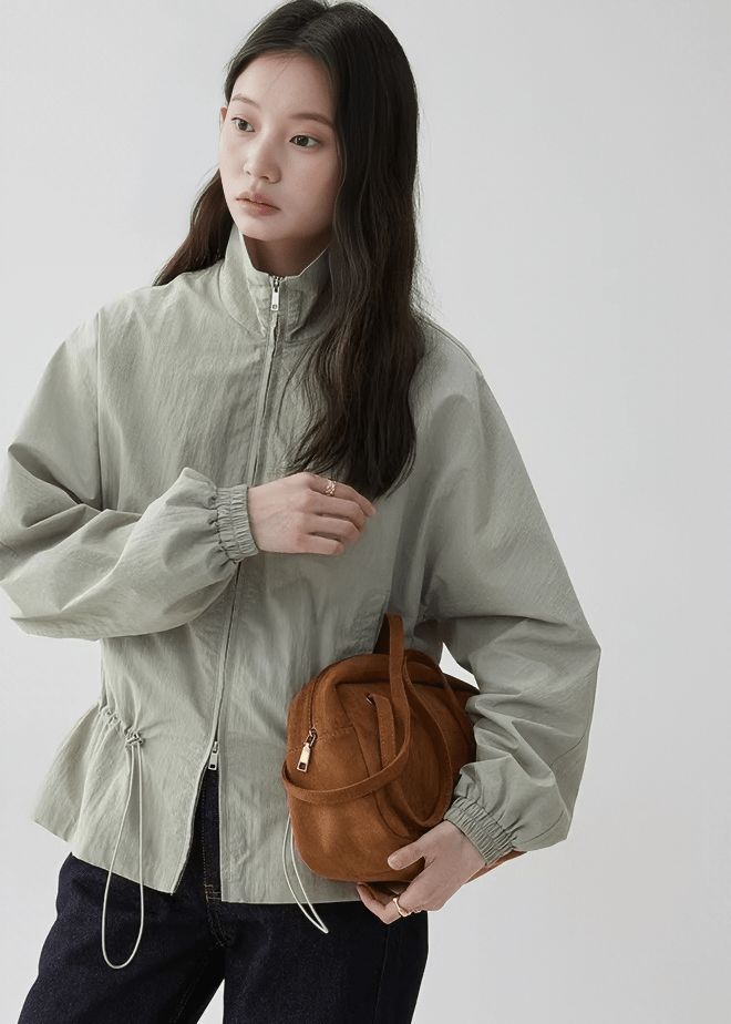 DRAWSTRING PEPLUM JACKET - ANLEM