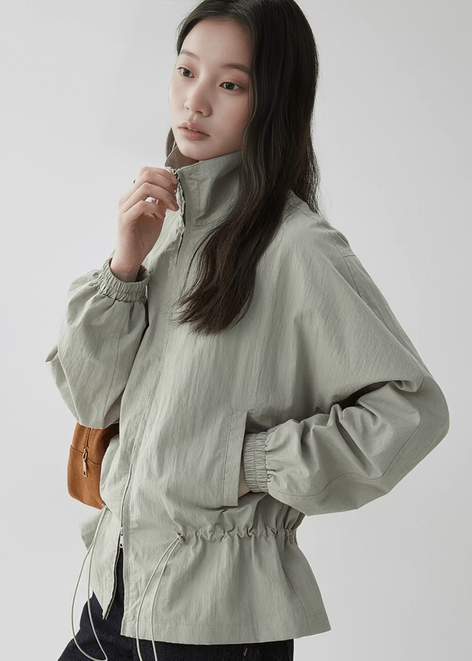 DRAWSTRING PEPLUM JACKET - ANLEM