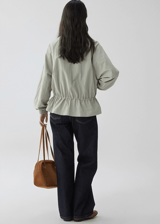 DRAWSTRING PEPLUM JACKET - ANLEM