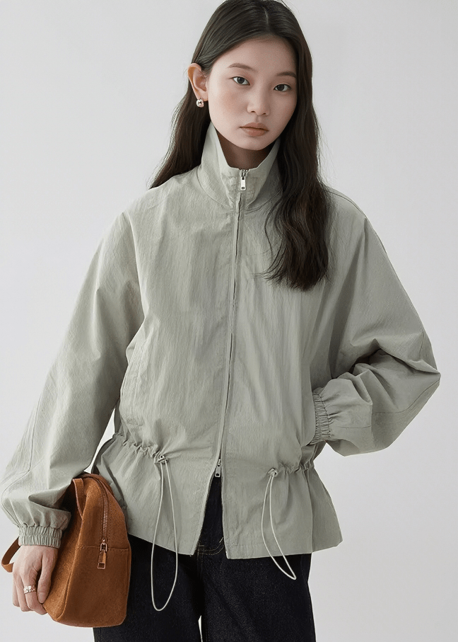 DRAWSTRING PEPLUM JACKET - ANLEM