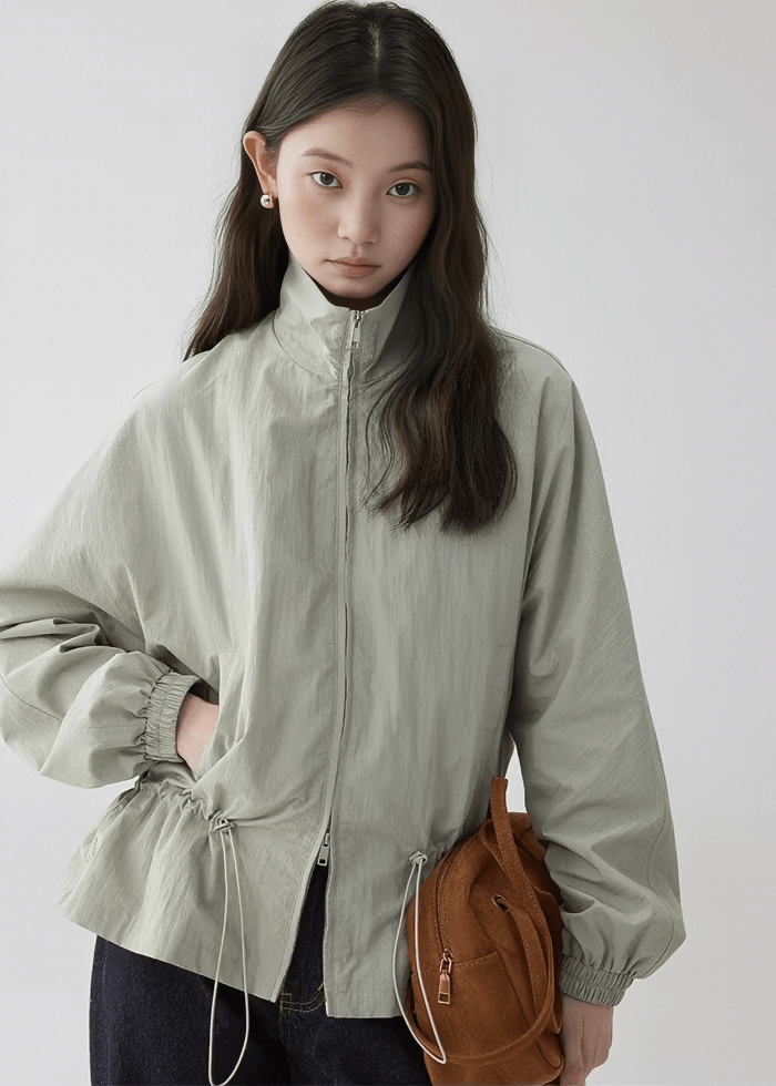 DRAWSTRING PEPLUM JACKET - ANLEM