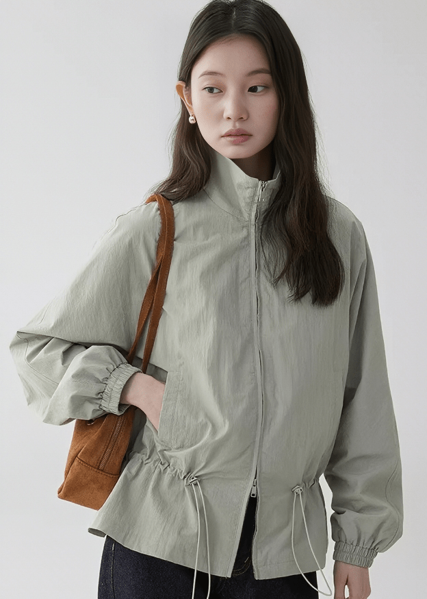 DRAWSTRING PEPLUM JACKET - ANLEM