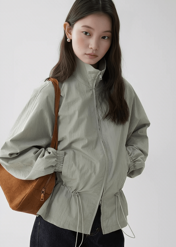 DRAWSTRING PEPLUM JACKET - ANLEM