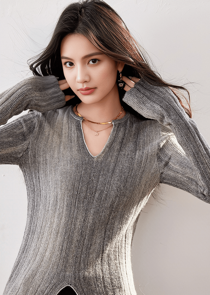 ELEGANCE SIDE - SLIT KNIT SWEATER - ANLEM