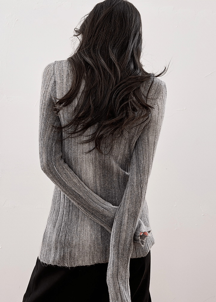 ELEGANCE SIDE - SLIT KNIT SWEATER - ANLEM