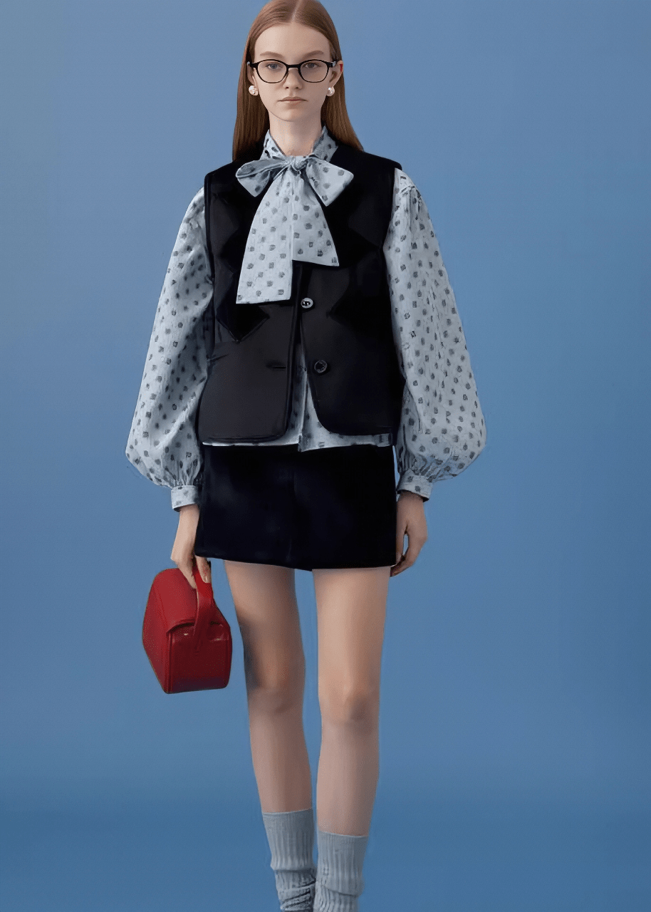 EMBROIDERED VEST & BOW - TIE SHIRT - ANLEM