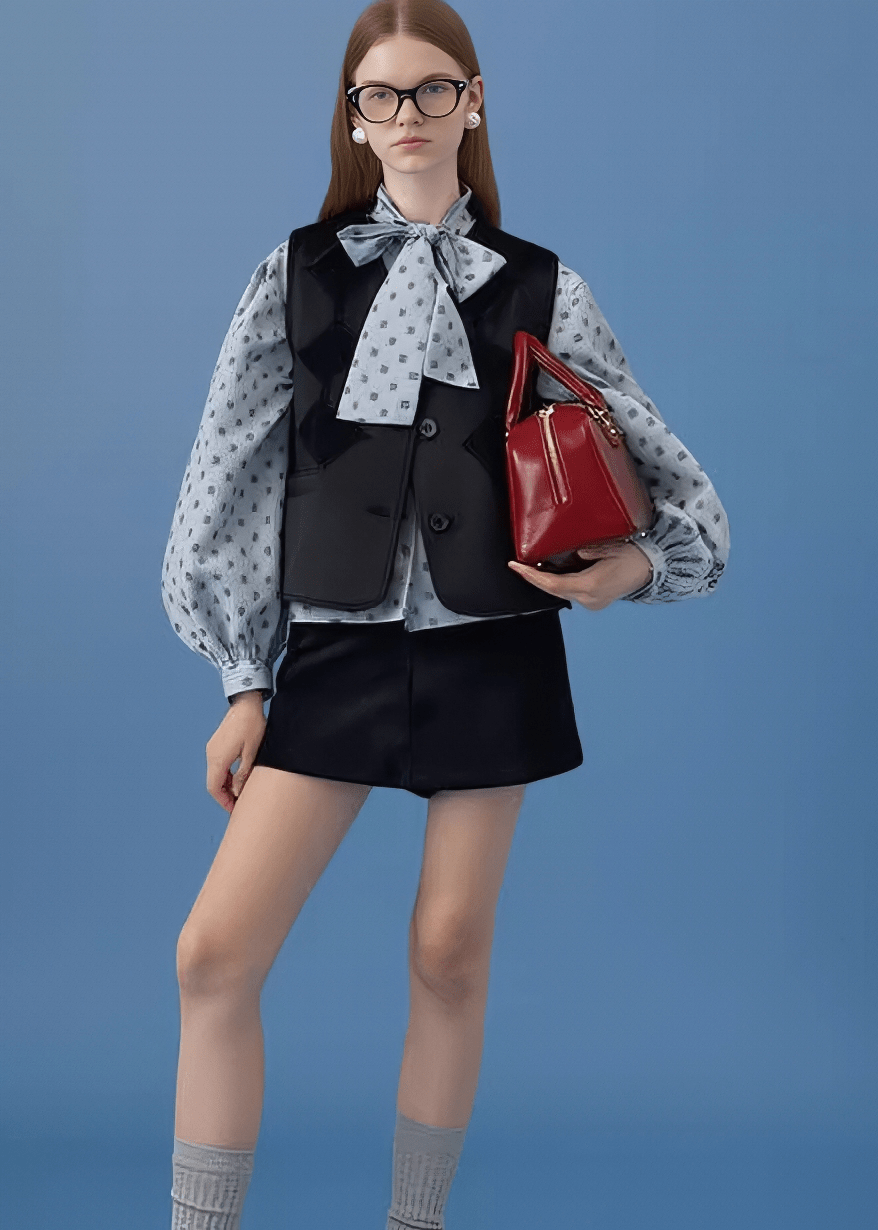 EMBROIDERED VEST & BOW - TIE SHIRT - ANLEM