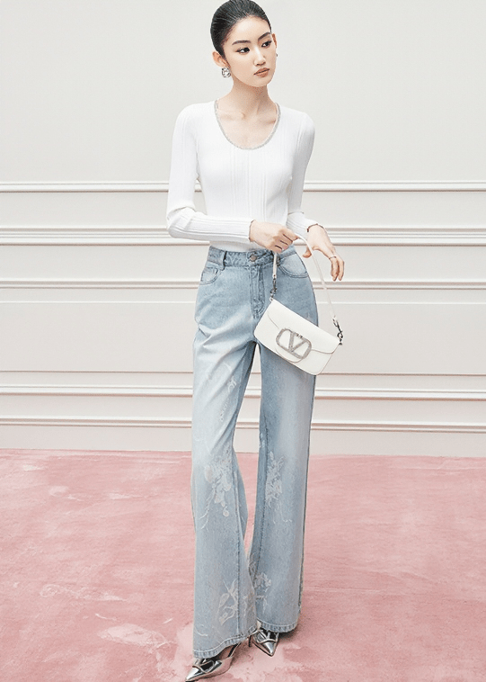 ETHEREAL BLOOM WIDE - LEG DENIM - ANLEM