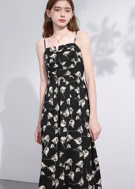 FLORAL A - LINE SUSPENDER DRESS - ANLEM