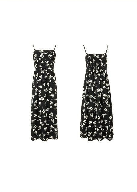 FLORAL A - LINE SUSPENDER DRESS - ANLEM