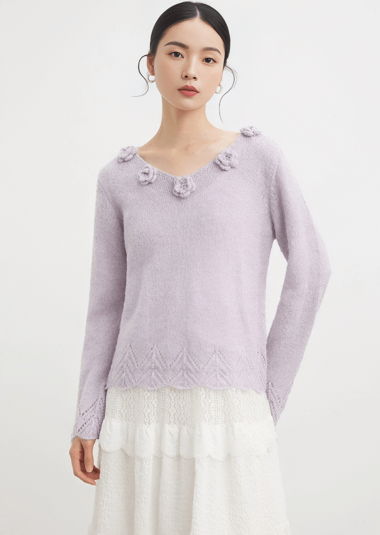 FLOWER KNIT PULLOVER - ANLEM