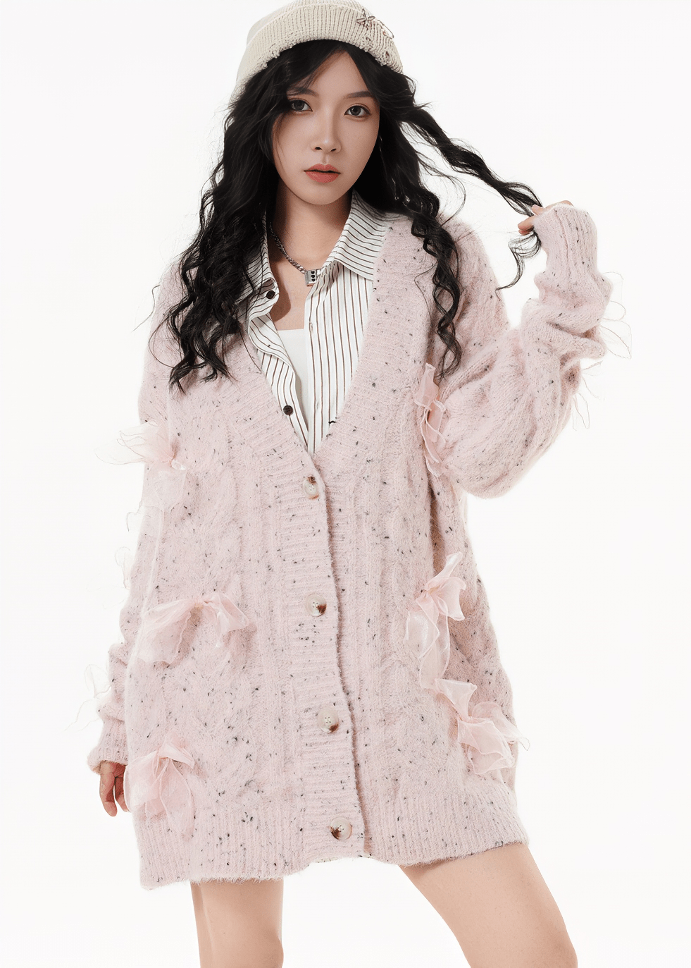 FLUFFY KNIT CARDIGAN - ANLEM