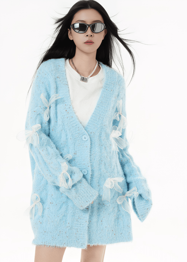 FLUFFY KNIT CARDIGAN - ANLEM