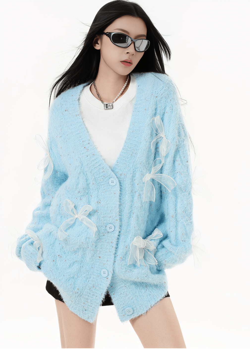 FLUFFY KNIT CARDIGAN - ANLEM