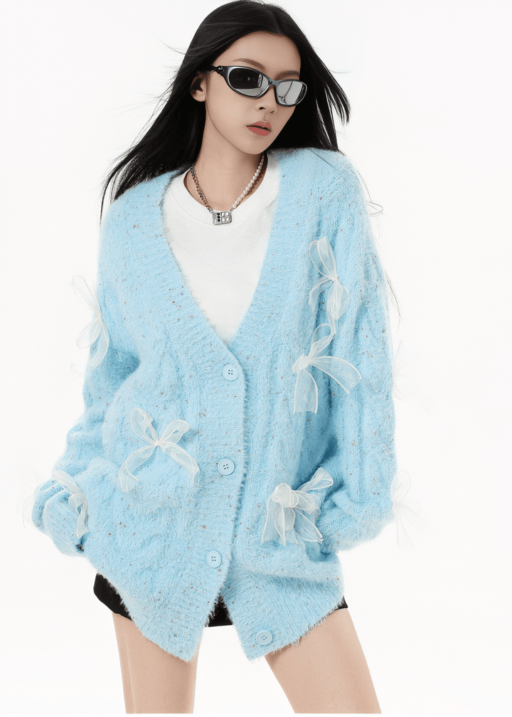 FLUFFY KNIT CARDIGAN - ANLEM