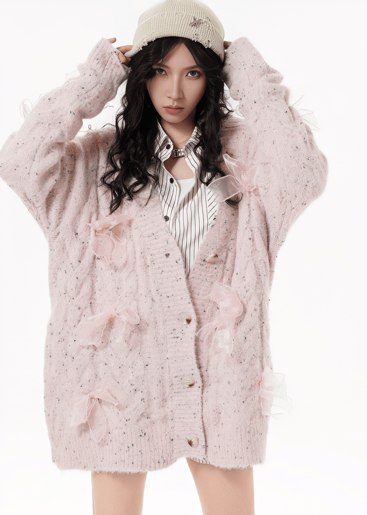 FLUFFY KNIT CARDIGAN - ANLEM