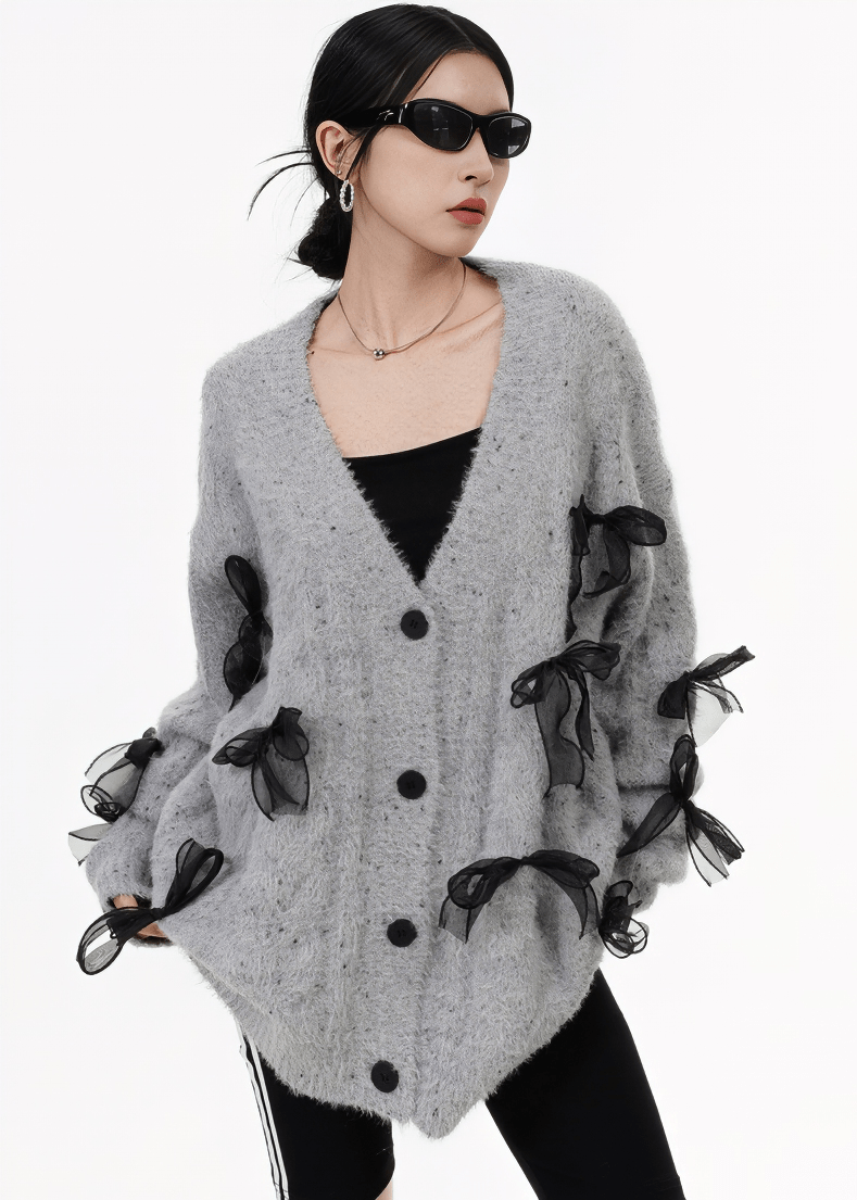 FLUFFY KNIT CARDIGAN - ANLEM