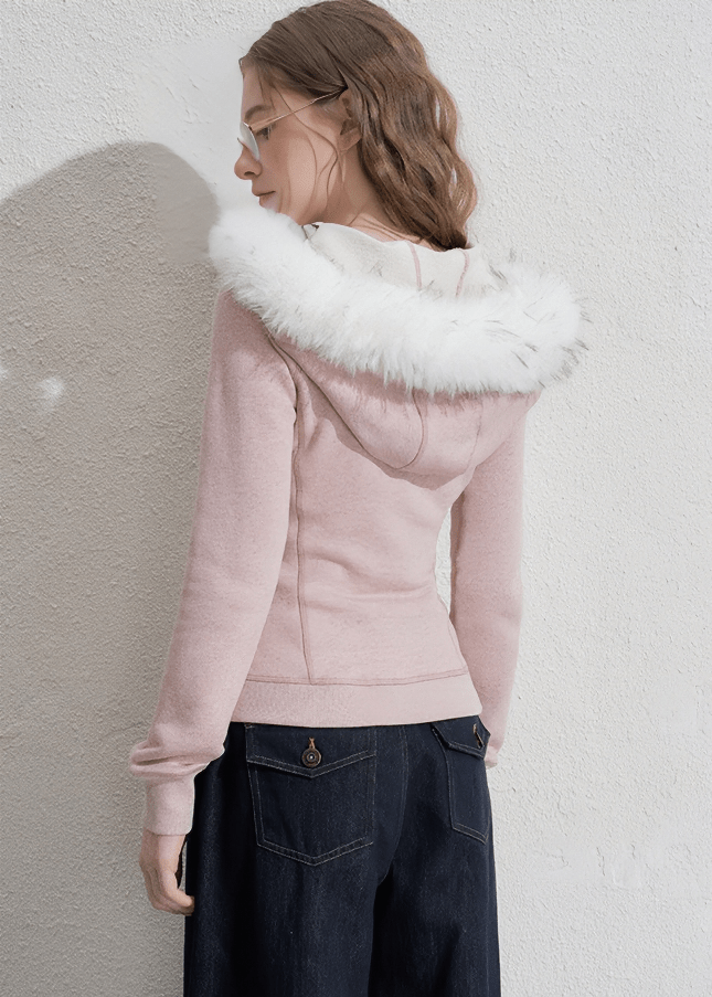 FUR HOOD ZIP HOODIE - ANLEM