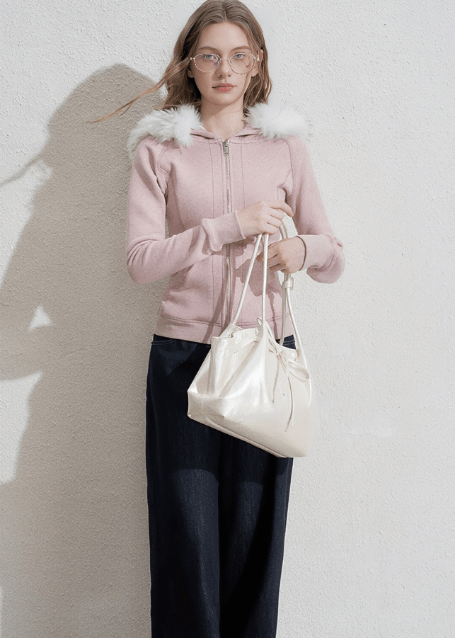 FUR HOOD ZIP HOODIE - ANLEM