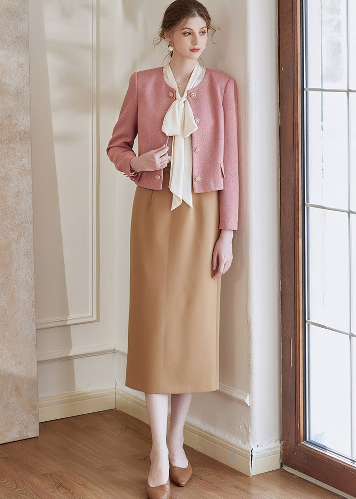 GENTLE PINK TWEED JACKET - ANLEM