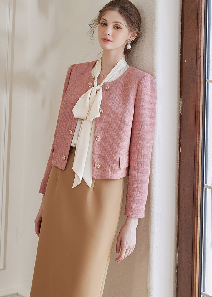 GENTLE PINK TWEED JACKET - ANLEM