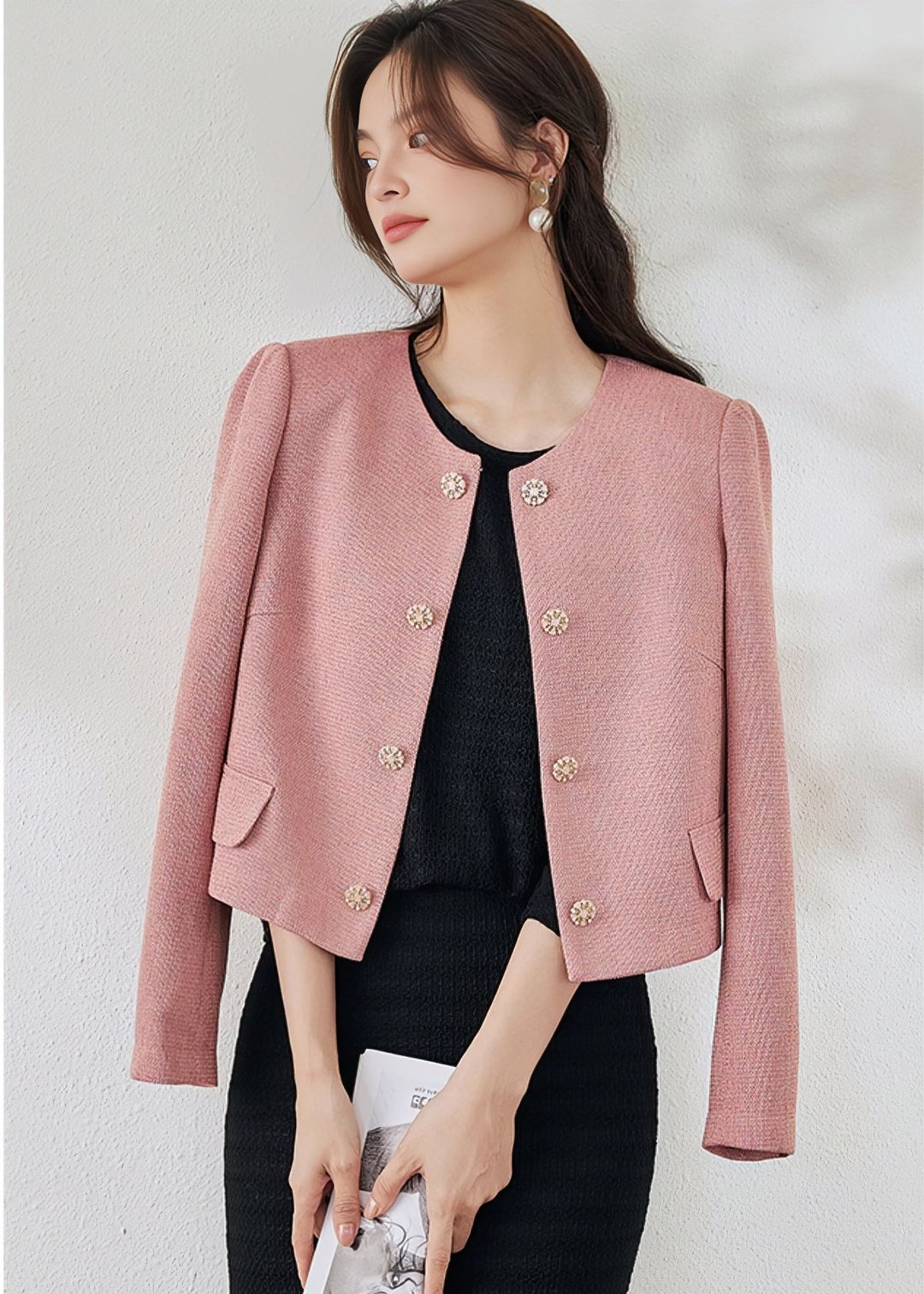 GENTLE PINK TWEED JACKET - ANLEM