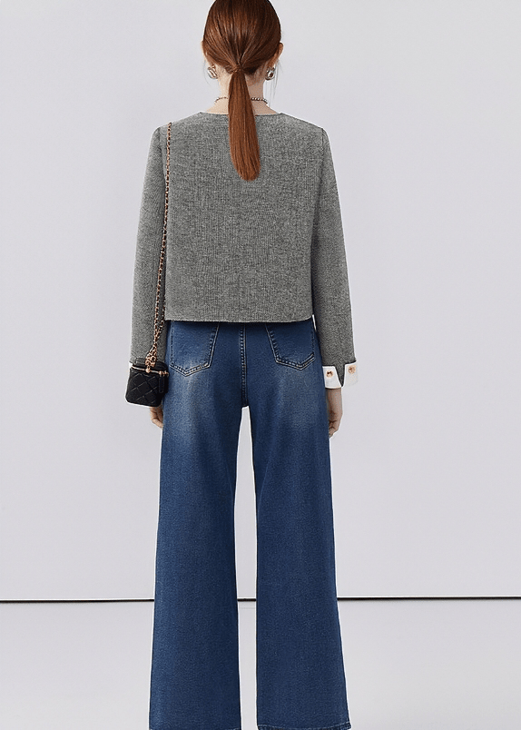 GOLD BUTTON NO COLLAR JACKET - ANLEM